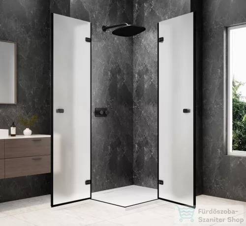 Sapho GLOBE BLACK sarokbelépős zuhanykabin 900x800 mm, matt üveg (GB5980MB)