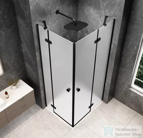 Sapho GLOBE BLACK sarokbelépős zuhanykabin 900x800 mm, matt üveg (GB5980MB)