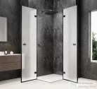Sapho GLOBE GUN METAL sarokbelépős zuhanykabin 900x800 mm, matt üveg (GB5980MGM)