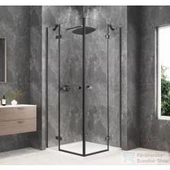   Sapho GLOBE GUN METAL sarokbelépős zuhanykabin 900x900 mm, transzparent üveg (GB5990GM)