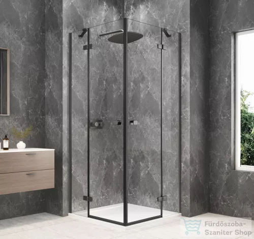 Sapho GLOBE GUN METAL sarokbelépős zuhanykabin 900x900 mm, transzparent üveg (GB5990GM)