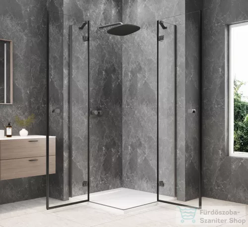 Sapho GLOBE GUN METAL sarokbelépős zuhanykabin 900x900 mm, transzparent üveg (GB5990GM)