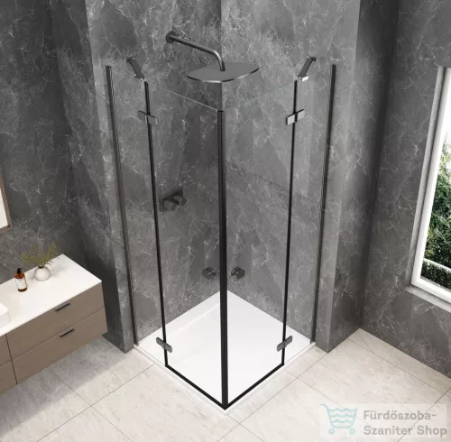 Sapho GLOBE GUN METAL sarokbelépős zuhanykabin 900x900 mm, transzparent üveg (GB5990GM)