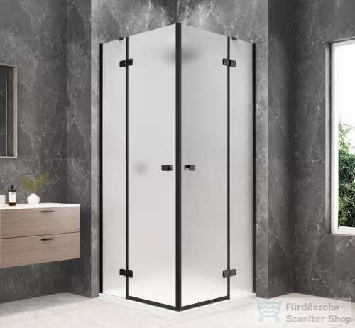Sapho GLOBE BLACK sarokbelépős zuhanykabin 900x900 mm, matt üveg (GB5990MB)