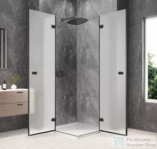 Sapho GLOBE BLACK sarokbelépős zuhanykabin 900x900 mm, matt üveg (GB5990MB)
