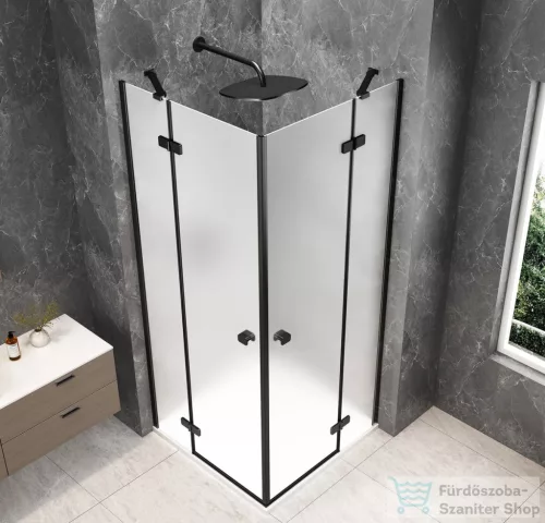 Sapho GLOBE BLACK sarokbelépős zuhanykabin 900x900 mm, matt üveg (GB5990MB)