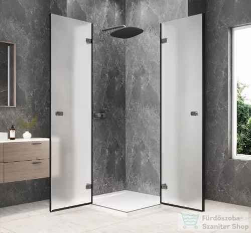 Sapho GLOBE GUN METAL sarokbelépős zuhanykabin 900x900 mm, matt üveg (GB5990MGM)