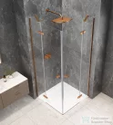 Sapho GLOBE COPPER MATT sarokbelépős zuhanykabin 900x900 mm, transzparent üveg (GB5990PG)
