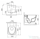 Sapho GLANC fali WC, rimless, 37x51,5 cm  GC321
