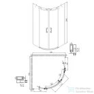 Sapho GELCO DRAGON íves zuhanykabin, 2 ajtós, transzparent üveg, 900x900mm (GD4490)