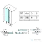 Sapho Gelco DRAGON tolóajtó 160 cm transzparent üveg GD4616