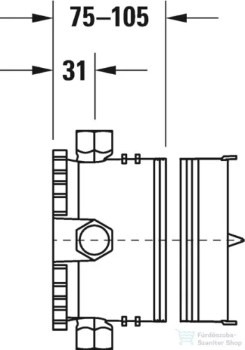 Duravit Bluebox alaptest falsík alatti kád/zuhany csaptelephez 1/2" GK0900000000