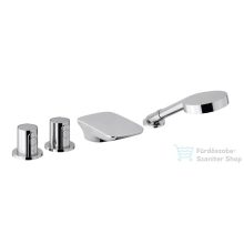   Sapho GLAM 4 részes kádperemre szerelhető termosztátos kádtöltő csaptelep, króm GLAMTECH4