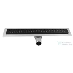   Sapho GELCO MANUS INOX padlóösszefolyó ONDA rosttal, 650x130x55mm, fekete (GMO12B)