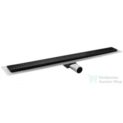   Sapho GELCO MANUS INOX padlóösszefolyó ONDA rosttal, 1150x130x55mm, fekete (GMO17B)