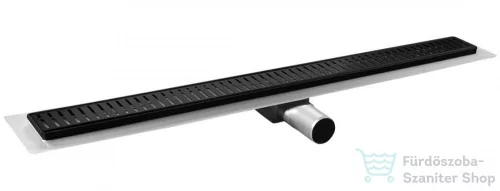 Sapho GELCO MANUS INOX padlóösszefolyó ONDA rosttal, 1250x130x55mm, fekete (GMO18B)