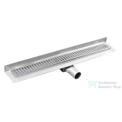   Sapho MANUS inox padlóösszefolyó, falhoz ONDA rosttal, 650x112x55mm GMO22