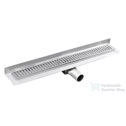   Sapho MANUS inox padlóösszefolyó, falhoz ONDA rosttal, 750x112x55mm GMO23