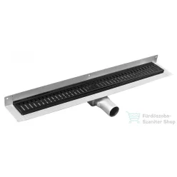   Sapho GELCO MANUS INOX padlóösszefolyó ONDA rosttal, fal éléhez, 850x112x55mm, fekete (GMO24B)