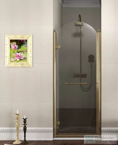 Sapho GELCO ANTIQUE zuhanyajtó 800 mm, átlátszó üveg dekoráció nélkül balos, bronz GQ1280LC
