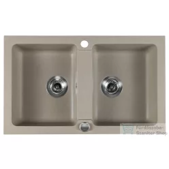   Sapho Gránit mosogató, duplamedencés, 78x47,5cm, beige (GR2222)