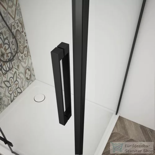 Sapho GELCO TRINITY BLACK zuhanyajtó, 1100mm, transzparent üveg, balos (GT1211CL-B)