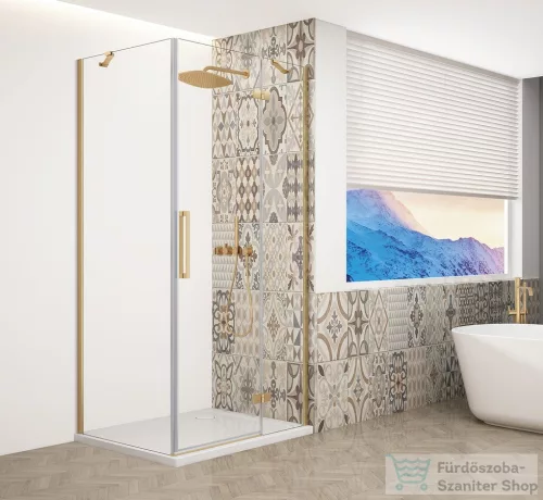 Sapho GELCO TRINITY GOLD MATT szögletes zuhanykabin, 1200x800mm, transzparent üveg, jobbos (GT5680-12CR-G)