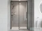 Sapho GELCO LUXOR BLACK tolóajtó két fal közé, 1000mm, transzparent üveg, matt fekete profil (GU1210B)