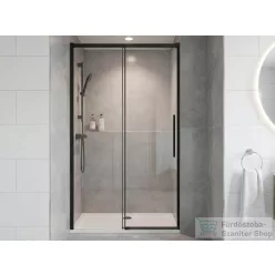   Sapho GELCO LUXOR BLACK tolóajtó két fal közé, 1000mm, transzparent üveg, matt fekete profil (GU1210B)