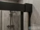 Sapho GELCO LUXOR BLACK tolóajtó két fal közé, 1000mm, transzparent üveg, matt fekete profil (GU1210B)