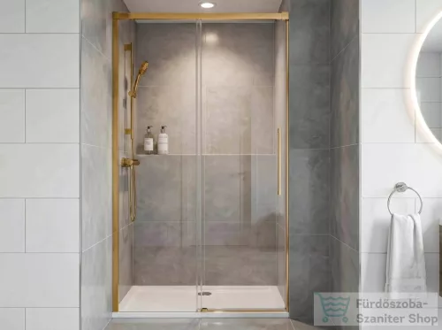 Sapho GELCO LUXOR GOLD tolóajtó két fal közé, 1100mm, transzparent üveg, matt arany profil (GU1211G)