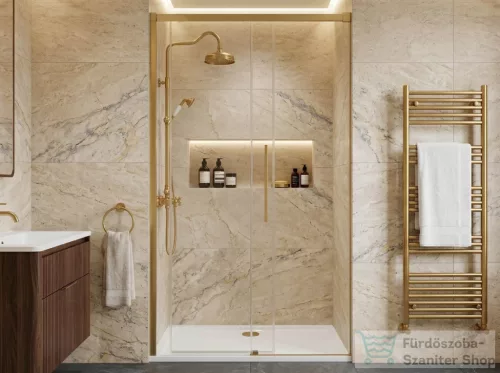 Sapho GELCO LUXOR GOLD tolóajtó két fal közé, 1200mm, transzparent üveg, matt arany profil (GU1212G)