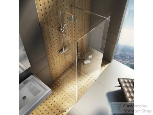 Ravak Walk-In Corner 110x80 cm-es zuhanyfal 120 cm-es merevítővel,króm/transparent GW1CD4C0SZ1