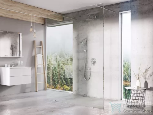 Ravak Walk-In Free 140 cm-es zuhanyfal 2 db 120 cm-es merevítővel,króm/transparent GW9FM0C0SZ1