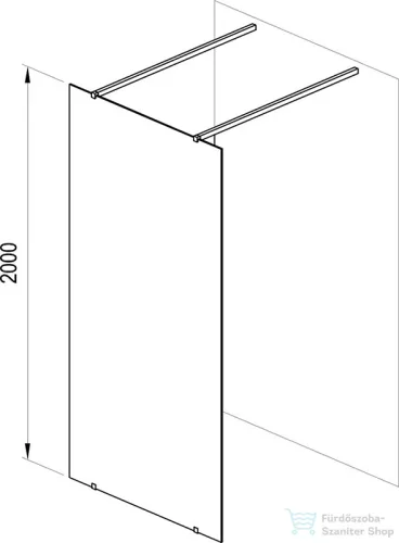 Ravak Walk-In Free 140 cm-es zuhanyfal 2 db 120 cm-es merevítővel,fehér/transparent GW9FM0E0SZ1