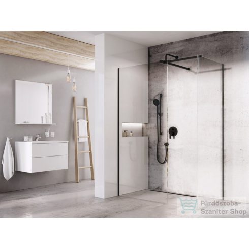 Ravak Walk-In Double Wall 120-170x100 cm-es zuhanyfal 120 cm-es merevítővel,fekete/transparent GW9W00300Z1SET60100