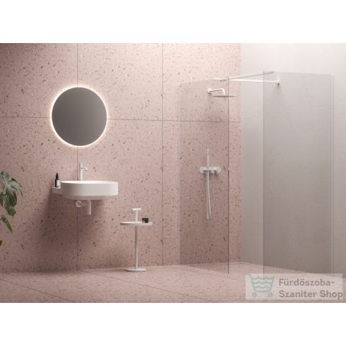 Ravak Walk-In Double Wall 120-170x120 cm-es zuhanyfal 120 cm-es merevítővel,fehér/transparent GW9W00E00Z1SET60120