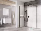 Ravak Walk-In Double Wall 130-180x110 cm-es zuhanyfal 120 cm-es merevítővel,fekete/transparent GW9W10300Z1SET70110