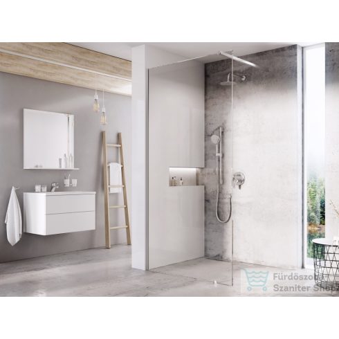 Ravak Walk-In Wall 80 cm-es zuhanyfal 120 cm-es merevítővel,króm/transparent GW9W40C00Z1SET120