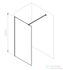 Ravak WALK-IN AIR WALL 90, fekete+transparent GW9W70300Z1C
