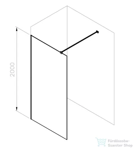 Ravak WALK-IN AIR WALL 90, fekete+transparent GW9W70300Z1C