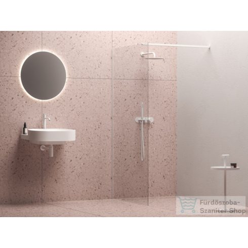 Ravak Walk-In Wall 90 cm-es zuhanyfal 120 cm-es merevítővel,fehér/transparent GW9W70E00Z1SET120