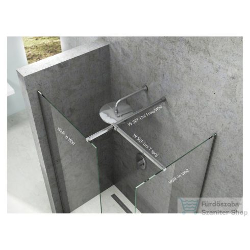 Ravak Walk-In Double Wall 160-210x120 cm-es zuhanyfal 120 cm-es merevítővel,króm/transparent GW9WA0C00Z1SET100120