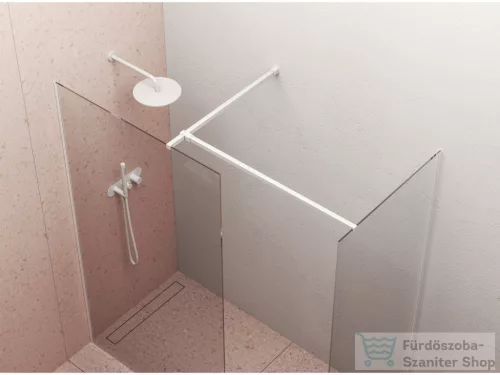 Ravak Walk-In Double Wall 160-210x100 cm-es zuhanyfal 120 cm-es merevítővel,fehér/transparent GW9WA0E00Z1SET100100
