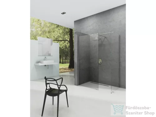 Ravak Walk-In Double Wall 170-220x110 cm-es zuhanyfal 120 cm-es merevítővel,króm/transparent GW9WD0C00Z1SET110110
