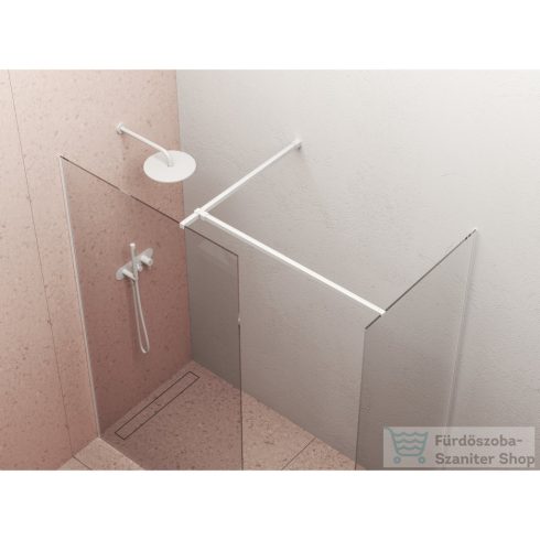 Ravak Walk-In Double Wall 170-220x140 cm-es zuhanyfal 120 cm-es merevítővel,fehér/transparent GW9WD0E00Z1SET110140