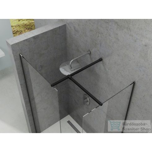 Ravak Walk-In Double Wall 180-230x120 cm-es zuhanyfal 120 cm-es merevítővel,fekete/transparent GW9WG0300Z1SET120120