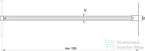 Ravak W SET-Uni Free/Wall 120 cm-es vágható merevítőrúd,Fekete GWD010003023