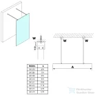 Sapho GELCO VARIO WHITE Szabadon álló zuhanyfal merőleges merevítőkkel, transzparent üveg, 1000mm (GX1210GX2215)