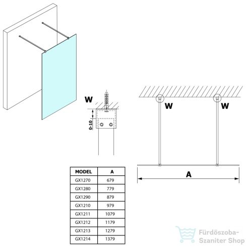 Sapho GELCO VARIO Walk-In zuhanyfal, 1400x2000mm, transzparent üveg (GX1214)